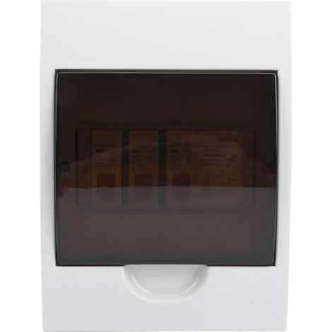 Boîte de distribution électrique avec disjoncteur différentiel bidirectionnel 40 A 30 mA + 2 disjoncteurs miniatures pour garages et bâtiments résidentiels. (1/5)