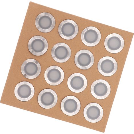 Lot de 16 lampes LED encastrées au sol en acier inoxydable PC, étanches IP67, pour jardin, cour ou escalier, 90-265 V, prise européenne (1/5)