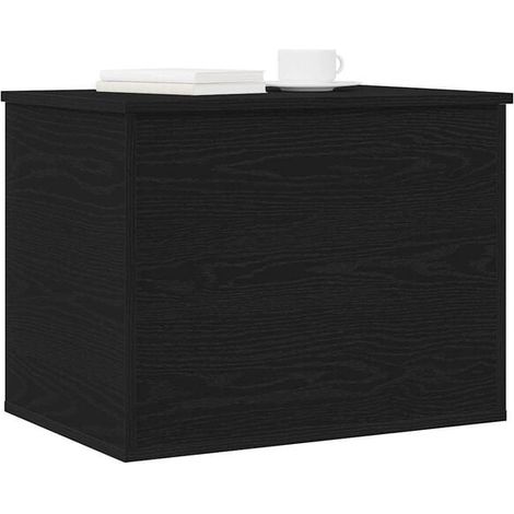 Boîte de Rangement en Bois d'Ingénierie Effet Chêne Noir, 60x42x46 cm, Caisse de Stockage Robuste pour Maison et Bureau (1/5)