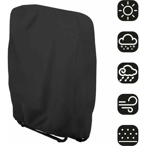 Housse de chaise pliante Housse de protection pour chaise longue Bain de soleil Mobilier de jardin étanche anti-UV Protection contre les dommages, 71 x 110 cm(noir) (1/5)