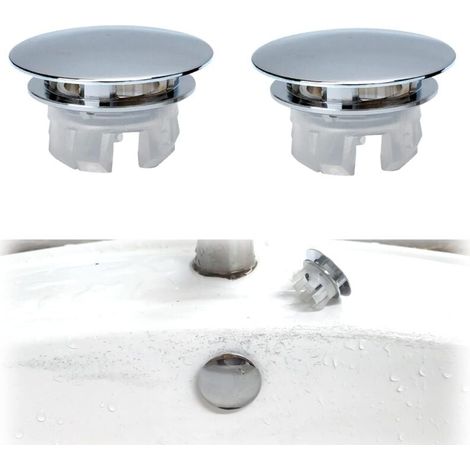 Couvercle de Trop-Plein pour Lavabo, 4 Pcs Anneau de Débordement d’Évier, Bouchon Trop Plein Lavabo, Couvercle de Trop-Plein de Trou d'Évier Rond, Pour Lavabo, Salle de Bain, Cuisine (1/4)