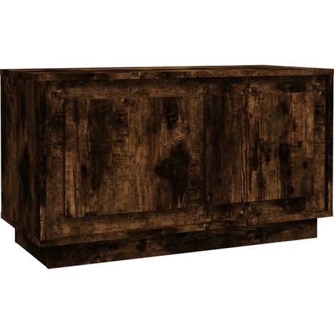 Mobile TV multimediale scaffale per televisione televisione buffet sala da pranzo soggiorno camera da letto rovere affumicato 80 x 35 x 45 cm derivati del legno marrone 020027389
