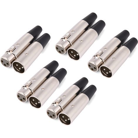 5 connecteurs XLR 3 broches mâle-femelle pour câble de microphone professionnel, charge rapide et fiable (1/5)