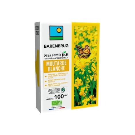 Moutarde blanche bio 500 g – Engrais biologique pour cultures rapides – Boîte pour 100 m² – Famille des brassicacées – BHS (1/6)