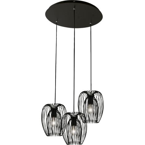 Suspension Camp En Métal Noir Ø500 Mm, Design Moderne Et Structure Élégante Pour Éclairage Intérieur, Classe 1 Ip20 (1/3)