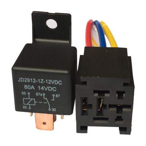 JD2912-1Z-12VDC Relais 80A 14VDC Kfz-Relais mit breitem Stift und quadratischer 5-poliger Buchse (1/4)