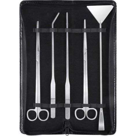 5-in-1 Aquascaping-Set aus Edelstahl für Aquarien, Werkzeuge für Wasserpflanzen, Pinzette, Schere, Spatel (1/4)