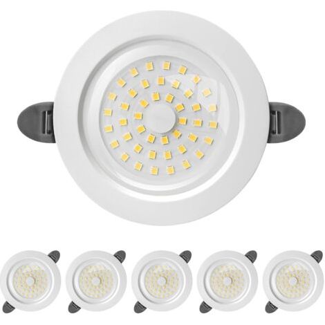 Spot LED Encastrable, IP44 Spot led Interieur, Spot Encastré Extra Plat 28mm, 9W 900lumen Equivalent 90W Incandescence, Blanc Froid 6000K, pour Salle de Bain, Salon, Cuisine, Lot de 6