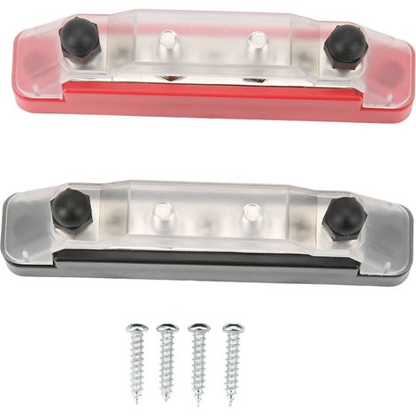 Bloc de distribution électrique 48 V 150 A à 7 voies avec barres omnibus rouges et noires et couvercle pour voiture, camping-car, camion, bateau. (1/5)