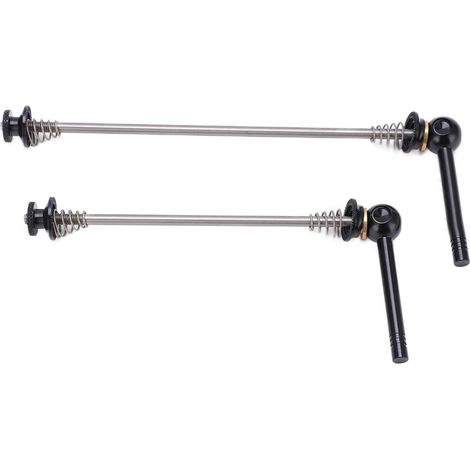Lot de 2 axes de vélo d'entraînement haute résistance, légers et faciles à manipuler, avec levier de serrage rapide en métal texturé pour vélo de route pliant (noir). (1/5)
