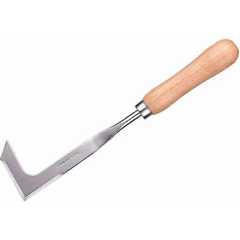 Désherbeur de jardin, outil de désherbage avec manche en bois, outil de transplantation de terre pour bonsaï (1/5)