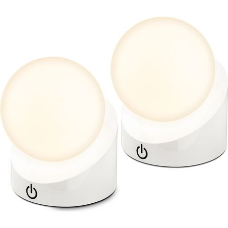 Briloner Sora Mini LED Tischlampe kabellos IP54, 2er Set, Dimmbar, Touch, Kabellos, Spritzwasser- und Staubschutz, Weiß, 10 x 8 x 9 cm (1/5)