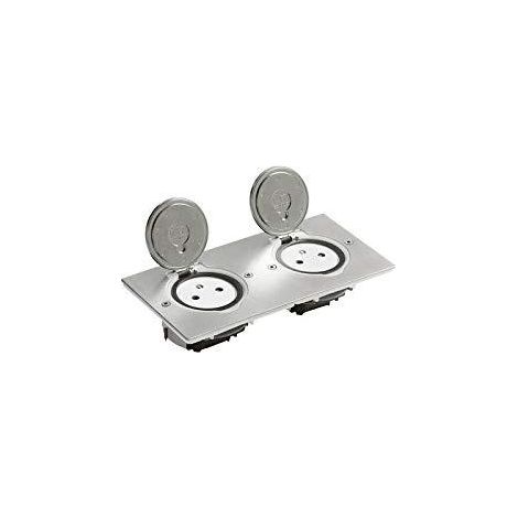 Legrand Presa integrata in acciaio inox spazzolato doppia 16A 230V