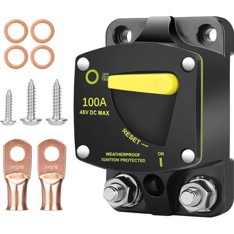 Porte-fusible inverseur, bouton de réinitialisation manuelle, Ensemble de disjoncteurs automatiques, conception à réinitialisation manuelle, Connecteur de moteur de pêche à la traîne, connexion rapide (1/5)