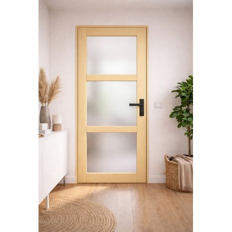 Blocco Porta Vetro Ayous H204 x L83 Pannello Laterale Sinistro a Spinta + Maniglia