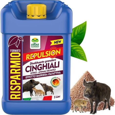 Disabituante Repellente Cinghiali Granulare Barriera Olfattiva Naturale per Allontanare Animali Selvatici Molesti x 5 Lt (1/5)