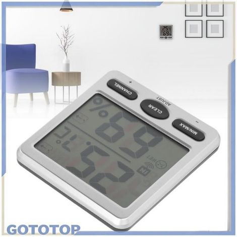 Thermomètre d'ambiance Thermomètre Numérique avec Indicateur de Niveau de Confort, Capteur d'humidité de jardin ustensiles (1/4)