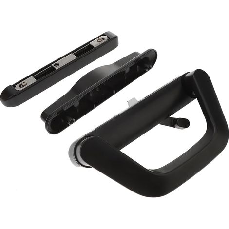 Serrure pour Porte Coulissante Patio Alliage de Zinc avec Clé Compatible Bois Aluminium Vinyle Poignée de Remplacement Noir pour Épaisseur Porte Entraxe (1/5)