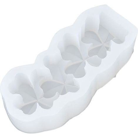 Moules à bougies en Silicone, démoulage facile, qualité alimentaire, bricolage, gâteau au chocolat, pour l'artisanat, décoration de la maison, trèfle à quatre feuilles. (1/5)