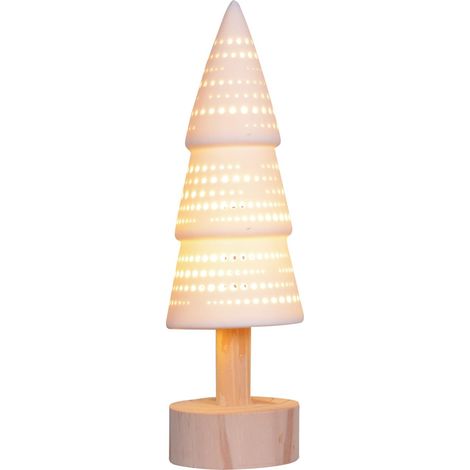 TrendLine LED Keramikfigur Baum 32 x 9,5 cm warmweiß mit Timer Dekofigur (1/2)