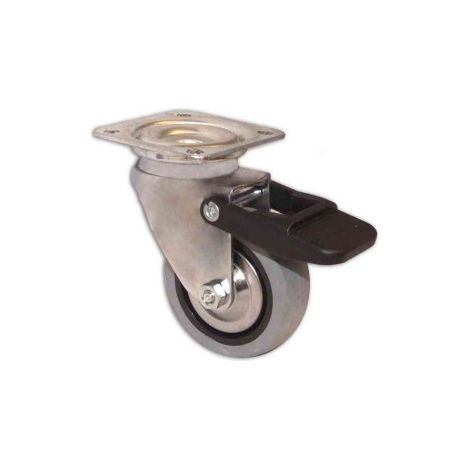MASIDEF - RUOTA PIROETTANTE CON FRENO EPIASTRA DIAMETRO MM 80 (1/2)