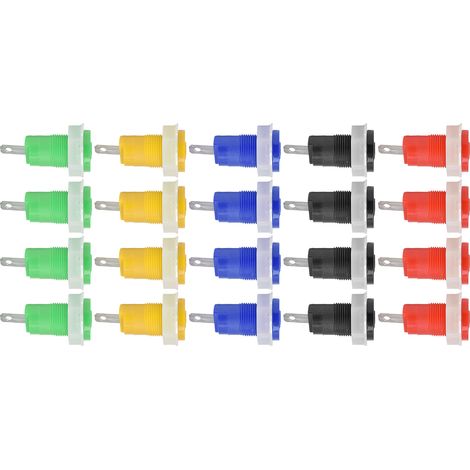 4 jeux d'adaptateurs de bornes de prise en forme de banane avec bornes de mise à la terre de sécurité soudables (4 mm 402 1 kV 32 A) (1/5)