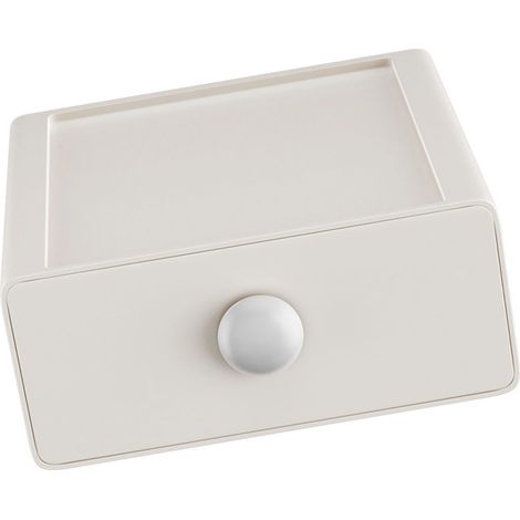 Boîte de rangement de bureau multifonctionnelle pour tiroir, gain de place et grande capacité, beige. Organiseur de bureau idéal pour la maison et le bureau. (1/5)
