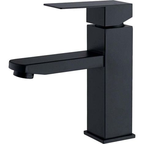 Schwarzer Waschtisch-Einhebelmischer, für Gäste-WC, schwarz (1/4)