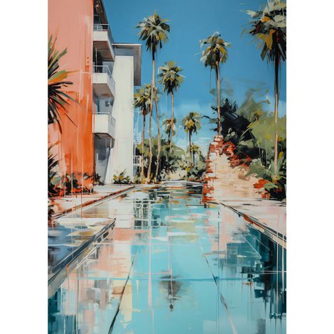 Tableau sur toile vacances rétro 45x65 cm - Impression sur Toile Murale Décorative - Image imprimée en HD sur Toile - Toile sur Châssis en Bois FSC - Fabriqué en France (1/5)