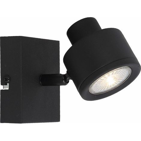 Applique murale moderne noire Emerson GU10 50W Reality
