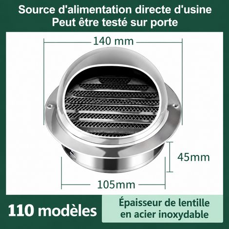 Chapeau aération mural inox 201 épaissi 110 mm modèle économique garantie 80 ans 14,5 × 14,5 × 10,5 cm 110 g – Livraison gratuite