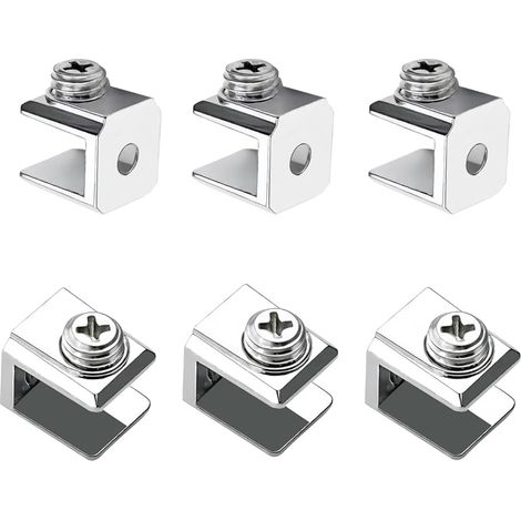 16 Pièces Pince à Verre, Support de Verre Réglable, Pince Support en Alliage de Zinc, Pince de Fixation pour Verre de 3-8mm D'épaisseur, Avec Vis