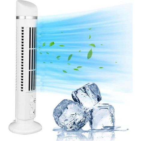 1 Ventilateur tour sans pales, Oscillation 90°, Portable USB sur pied, Intérieur, Blanc (1/5)
