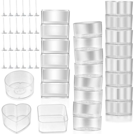 30 Pièces Bougeoirs pour Bougies Chauffe Plat, 100 Pièces Mèches Bougies, Porte Bougies pour Bougies Chauffe-plat, Pots de Fonte de Cire, Porte-moules, Fabrication de Bougies pour Mariages (1/5)
