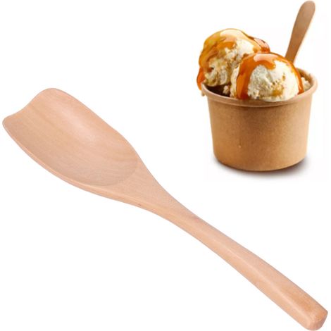 Petite cuillère/pelle en bois pour enfants, idéale pour la glace. (1/5)