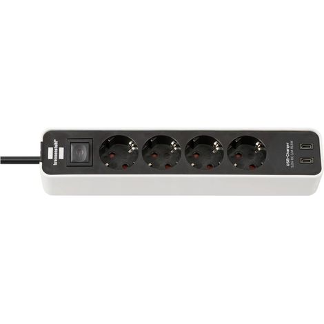 Brennenstuhl 1153240126 Multipresa con interruttore Bianco, Nero Schuko 1 pz. (1/5)