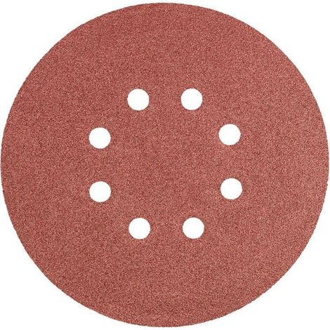 DISCO LEVIGANTE CON VELCRO 150 MM, K100, 5 PEZZI, CON 8 FORI
