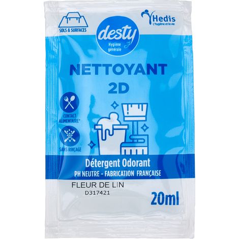 Desty Nettoyant 2D Fleur de Lin Flacon de 20ml Colis de 250 - Sico (1/2)