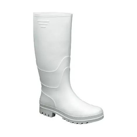 Weiße PVC-Stiefel für Lebensmittel, Größe 45, knöchelhoch