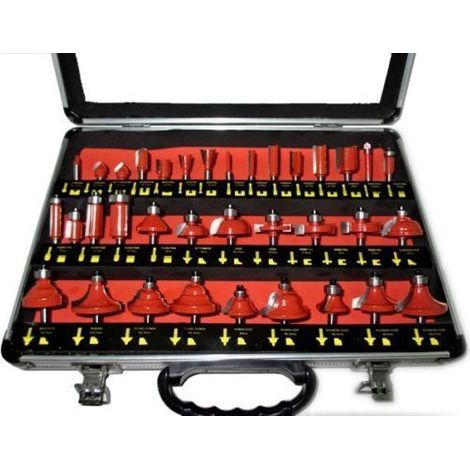 FRESE LEGNO GAMBO 8 MM X PANTOGRAFO CORNICI SET KIT 35 FRESA IN VALIGETTA