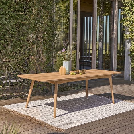 Table de jardin extensible en teck massif 6/8 pers. (1/5)