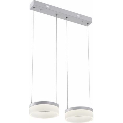 Suspension Reality Nicki LED 12W double abat-jour blanc