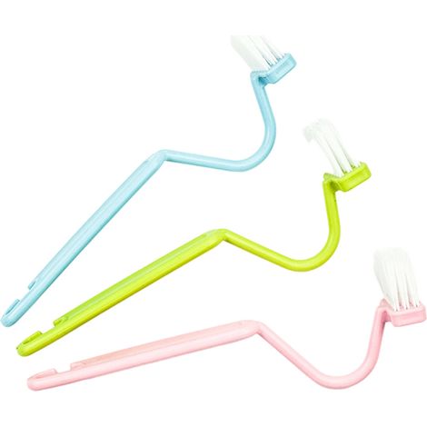 3 Lot Brosse WC, Plastique courbé, Nettoyage bords et coins, Ergonomique, Pour salle de bain (1/5)