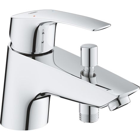 Grohe – Mitigeur bain-douche Eurosmart monotrou flexible – Finition chromée – Cartouche céramique 35 mm – Installation rapide sur plage (1/5)