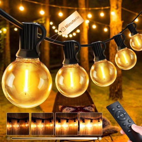 Guirlande Lumineuse Guinguette Exterieur 20M - G40 65.5FT LED Ampoules Jardin IP44 Imperméable Terrasse Pergola Balcon (1/5)