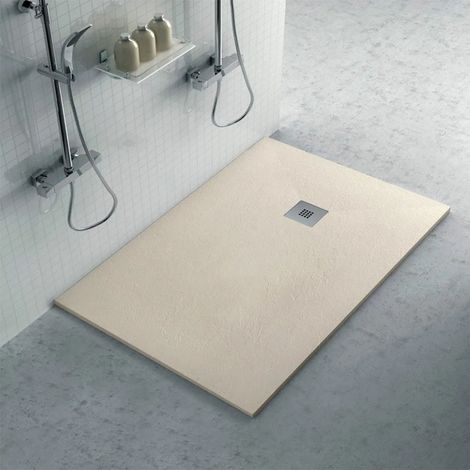 Piatto doccia 70x120 in resina su misura tortora effetto pietra Karen (1/5)