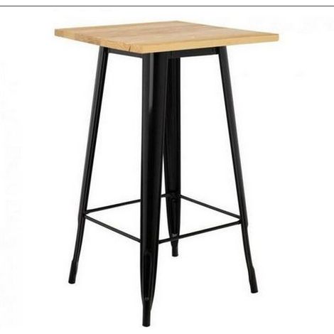 Sifree – Table haute en bois de pin 110cm – Meuble bar avec finition aspect bois – Pour espaces modernes et contemporains (1/4)