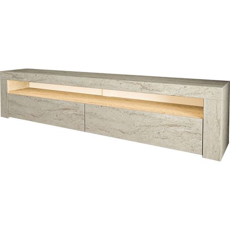Porta TV in legno "Bati" - 150 x 36 x 46 cm - Travertino
