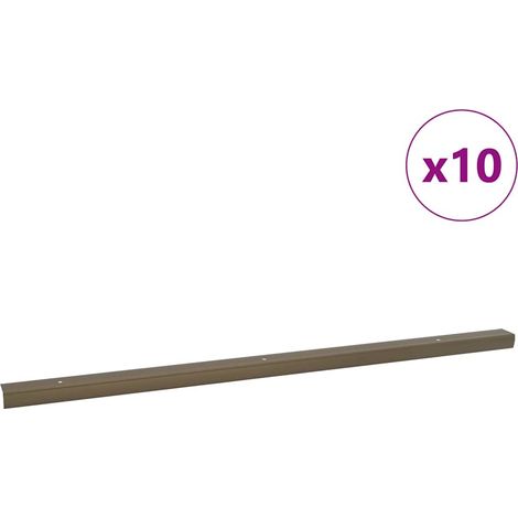 Nez de marche 10 pcs Marron 67 x 3 x 2 cm Aluminium (1/5)