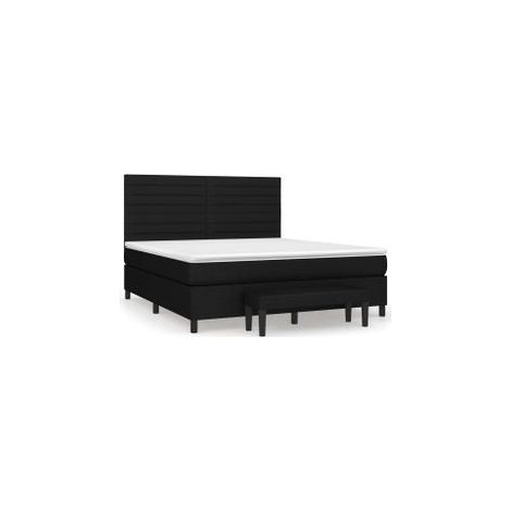Sommier à lattes de lit avec matelas Noir 180x200 Tissu (1/5)
